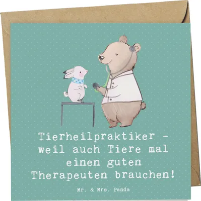 Produktbild von Mr. & Mrs. Panda Grußkarte Tierheilpraktiker - Meeresbrise - Geschenk, guter Therapeut, Berufsalltag, Geschenke mit Herz, Tiere heilen, Liebe zu Tieren, Spruch, Berufe