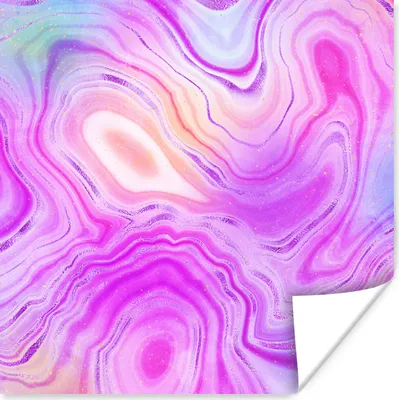 Produktbild von MuchoWow® Poster Neon - Achat-Geode - Steine 100x100 cm - Babyzimmer