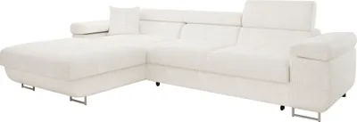 Produktbild von MIRJAN24 Ecksofa Torezio Mini, Stilvoll Eckcouch mit Bettkasten und Schlaffunktion, Einstellbare Kopfstützen, 280x170x70-90 cm (Farbe: Flow 06, Seite: Links)
