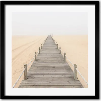 Produktbild von Bild - 50 cm x 50 cm - MDF - Rahmen, Wandkunst - Weg am Strand
