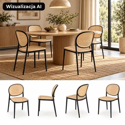Zdjęcie produktu dla Krzesło K529 w kolorze czarnym z naturalnym wykończeniem