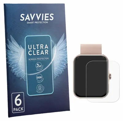 Produktbild von 6x Für Mutoy Smartwatch 1.83" Schutzfolie Savvies Displayschutz Display Schutz Folie Klar Transparent