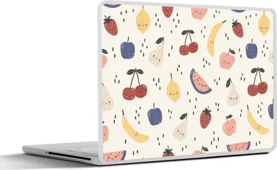 Produktbild von MuchoWow® Laptop Aufkleber Sticker Cover Design - Obst - Kawaii - Muster 30x21 cm - Sticker für Laptop - Selbstklebend