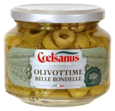 Produktbild von Olivottime belle Rondelle geschnittene grüne Oliven 350g - Coelsanus