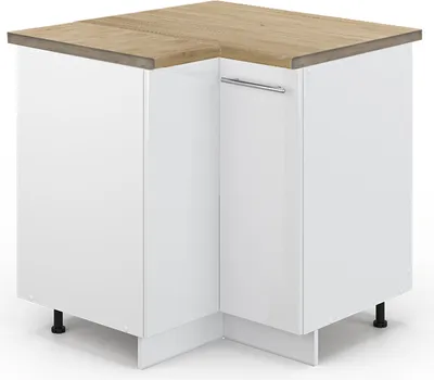 Immagine prodotto di Mobile ad angolo cucina Vicco Fame-Line Bianco lucido 80.5 cm , PL Rovere, Model 46456