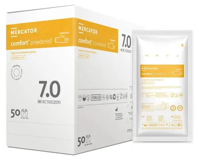 Produktbild von Chirurgische Handschuhe Mercator Comfort Latex Steril Gepudert Größe 7 50 Paar