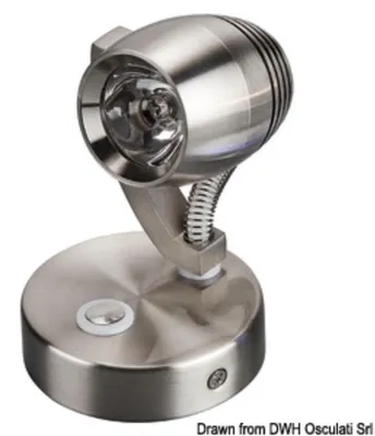 Zdjęcie produktu dla LED spotlight satynowy chrome biały + niebieski LED Osculati 13.439.52