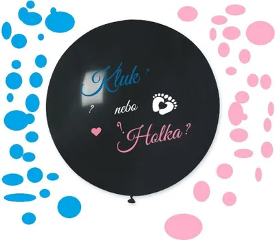 Obrázek produktu pro Balón latexový - Kluk nebo holka ? (+ konfety) - Gender reveal - Baby shower - 80 cm