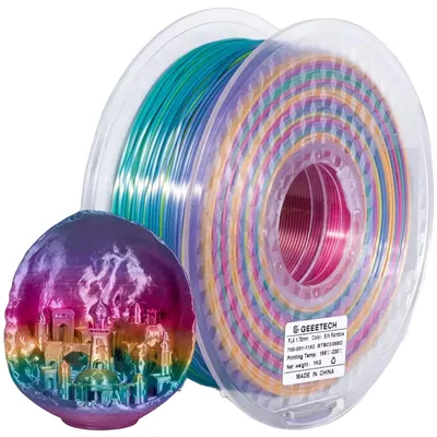 Obrázek produktu pro Filament pro 3D tisk, průměr 1,75 mm, ekologický materiál PLA, hedvábná duha