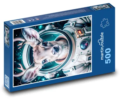 Produktbild von martinpuzzle - Puzzle 500 Teile - Astronautenhirsch