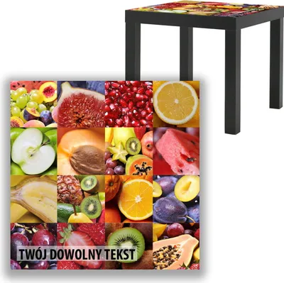 Zdjęcie produktu dla BLAT SZKLANY IKEA LACK Owoce z Twoim napisem 55x55cm 092b