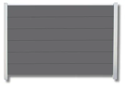 Produktbild von WPC Zaun Komplettset Sichtschutzzaun Gartenzaun Alupfosten Anthrazit 180x120 cm