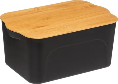 Produktbild von 5five Simply Smart Kasten schwarz aus Kunststoff, Bambus 14cm x 32,5cm x 21,5cm