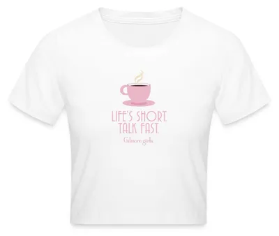 Produktbild von Spreadshirt Gilmore Girls Kaffeetasse & Spruch „Talk Fast“ Crop Top, S, Weiß