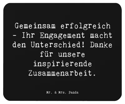 Produktbild von Mr. & Mrs. Panda Mousepad Spruch Geschäftspartner Erfolg - Schwarz - Geschenk, Bedanken, Aufmerksamkeit, Mauspad, computer, pc, Mouse Pad, Zusammenarbeit, Teamarbeit
