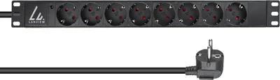 Obrázok produktu pre Lanview LVR-2MSCH-LIC-SCH8, Základný, 1U, Jedna fáza, Vodorovný, Čierna, 8 AC zásuvky/AC zásuviek
