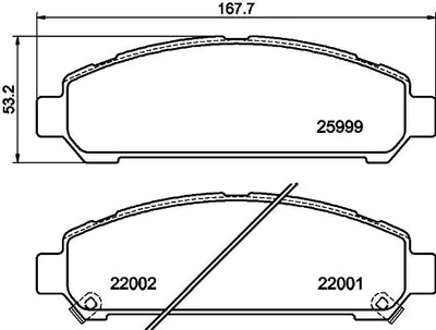 Produktbild von HELLA Bremsbeläge Satz Vorne Bremsklötze für TOYOTA Venza (V1) 8DB 355 021-821
