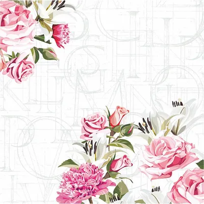 Produktbild von RP 20 Servietten Rose Letters 33x33cm