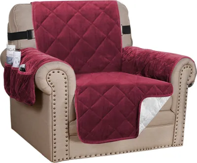 Produktbild von Sofabezug Dicke Samt Sessel Stretch rutschfeste Sofa Überwürfe Sofahusse Schutz vor Haustier Katze Hunde Sofa überwurf Couch überzug für Sofa（1-Seater Sofa，Rot）