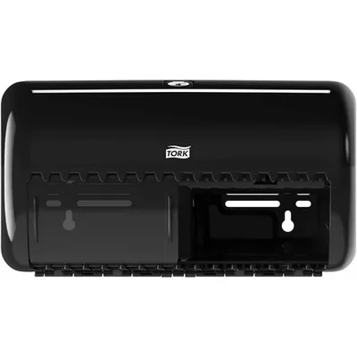 Produktbild von Tork 557008, Rollen-Toilettenpapierspender, Schwarz, Kunststoff, 286 mm, 153 mm, 158 mm