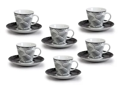 Obrázok produktu pre Thun 1794 Tom, porcelánové šálky a podšálky, 200 ml, zvlnené, Thun, 6 ks