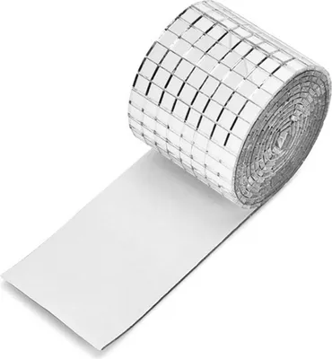 Obrázek produktu pro 4X100CM 1464 Grains Self Adhesive Mosaic Tiles Wall Sticker Innovative DIY Glass Mirrors Sticker Home Decoration KTV Sticker Silver