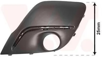 Zdjęcie produktu dla VAN WEZEL Kratka wentylacyjna Grill Zderzak pasujący do PEUGEOT 107 hatchback (PM, PN) Czarny