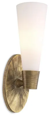 Zdjęcie produktu dla Casa Padrino luksusowa lampa ścienna vintage mosiądz kolory / biały 12 x 15,5 x h. 41 cm - Lampa ścienna do hotelu i restauracji - Kolekcja luksusowa