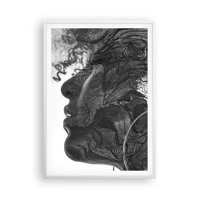 Produktbild von Gerahmtes Poster - Weißer Rahmen - Frau Linie Kunst. - 70x100 cm - Wand Bild - Wanddeko - Wandbilder - Kunstposter - Wandposter - Bilderrahmen - Bilder - Kunstdruck - Wanddekoration - P2WPA70x100-4687