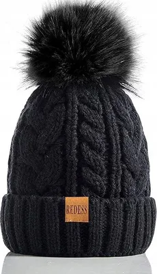 Imagen del producto de Gorro de invierno cálido para mujer con pompón: forrado de polar, moderno y suave