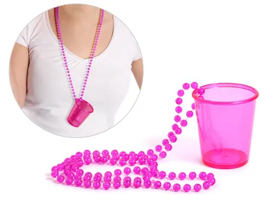 Produktbild von Schnapsglas mit Kette zum umhängen: pink Variante wählen: pink