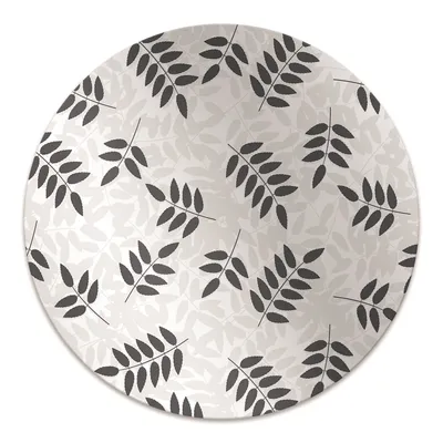 Produktbild von Rundmatte - Stuhlunterlage Bürostuhlunterlage - Rund Ø 100 cm - Bodenmatte - Fußmatte - Schwarze graue Blätter
