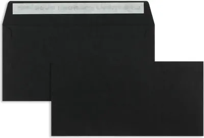 Produktbild von Briefumschläge DIN C6/5 120g/qm haftklebend VE=100 Stück schwarz