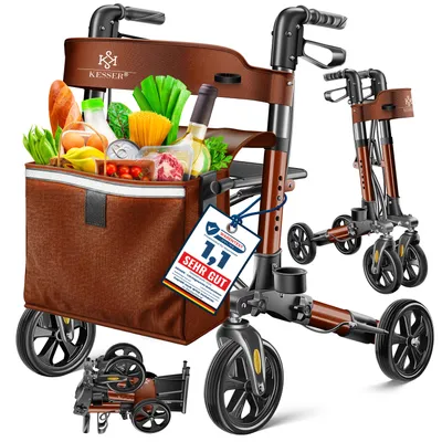 Produktbild von KESSER® Rollator Aluminium faltbar, höhenverstellbar & bis 136 kg belastbar