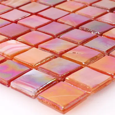 Produktbild von Glasmosaik Fliesen Divina Perlmutt Effekt Rot