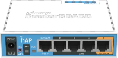 Zdjęcie produktu dla Mikrotik hAP, 2,4 GHz, 10,100 Mbit/s