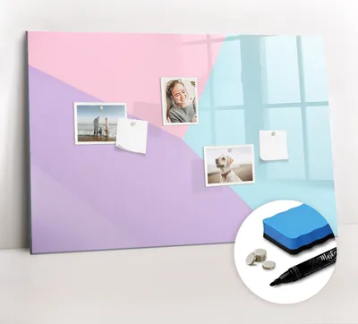 Produktbild von Magnetpinnwand Memoboard - Zubehörsatz - Schwarzer Marker + Schwamm + Magnete - 90 x 60 cm - Pastellmuster