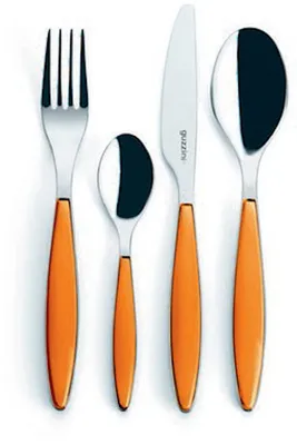 Image de GUZZINI Feeling Set de couverts 24 pièces Transparent Orange