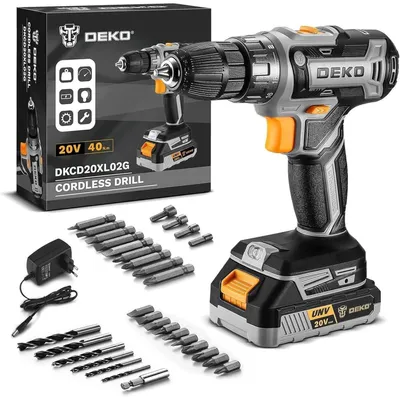 Produktbild von Akku-Bohrmaschine 20V Set mit 1,5Ah Akku und Ladegerät Grau