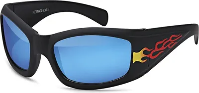 Produktbild von Kinder Sonnenbrille Sport UV 400 Schutz Fitness Flammen N550 Linsenfarbe Blau