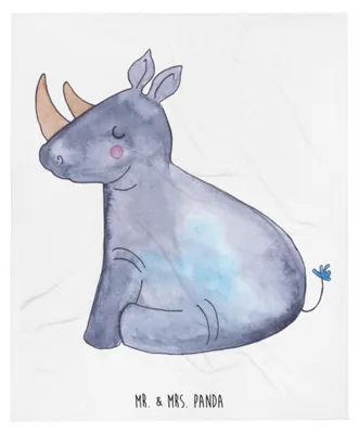 Produktbild von Mr. & Mrs. Panda Couchdecke Einhorn Nashorn - Weiß - Geschenk, Schlafdecke, Unicorn, Decke, Sofaüberwurf, Kuscheldecke, Tagesdecke, Bettdecke, Lustig, Nashörner, Zoo