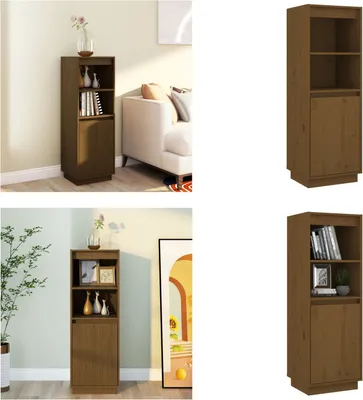 Produktbild von vidaXL Highboard Honigbraun 37x34x110 cm Massivholz Kiefer - Highboard - Highboards - Highboard Holz - Beistellschrank