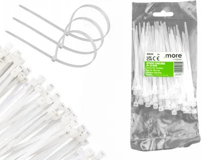 Zdjęcie produktu dla Opaski Zaciskowe Kablowe Trytytki 3.6x100mm Białe 100szt