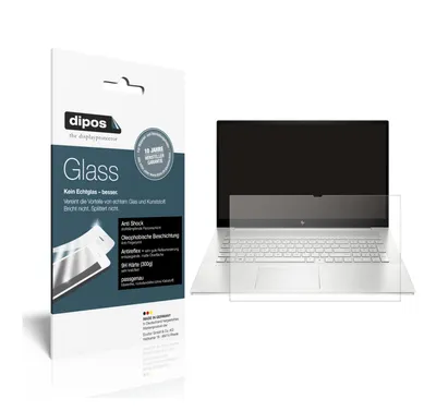 Produktbild von 2x Schutzfolie für HP Envy 17-CG1567NG matt - Anti-Shock 9H Folie dipos Glass Kunststoffglas
