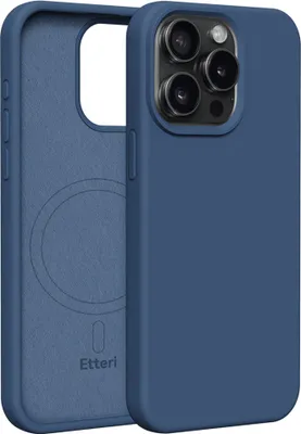 Produktbild von Etteri Silikon Mag Cover für iPhone 15 Pro Max 6,7" Handyhüllen Dunkelblau