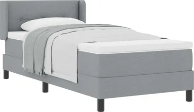 Obrázok produktu pre Posteľ s pružinovým rámom Svetlosivá 190 x 90 cm látka