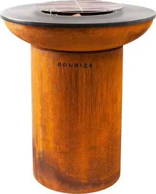 Image de BonFeu BonBiza CortenØ 80 cm -Foyer de jardin avec plaque de cuisson - Tonneau à feu & foyer - Bac à feu Corbeille à feu en acier stable - Avec plaque de cuisson pour cuisiner - Corbeille à feu pour le jardin