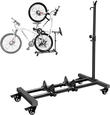Produktbild von Famanu Fahrradständer - Höhenverstellbar, mit verstellbaren Rollen - Schwarz