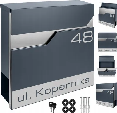 Zdjęcie produktu dla Skrzynka Na Listy Z Adresem Numerem Domu Personalizowana Stalowa Tabliczka