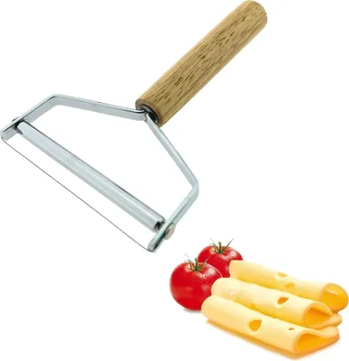 Immagine prodotto di Tagliaformaggio a filo - Coltello da formaggio - Affettatrice per formaggio - 10 cm x 10 x 17 cm acciaio inossidabile/legno
